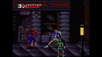 Two gangster babes up spiderman