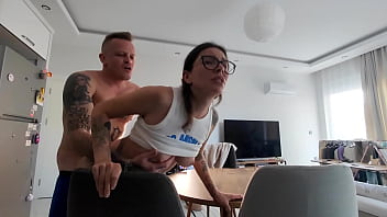 I asked my stepbrother to rate my new panties and he fucked me hard on the kitchen table