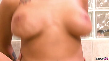 Blonde beauty with bouncing boobs get first time casting fuck by muscled guy with huge cock