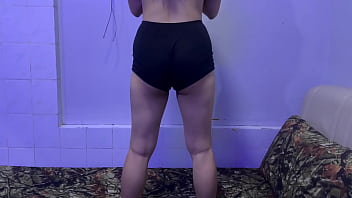 Christmas day natural wife booty workout on bed