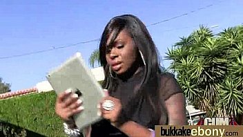 Ebony babe sucks too many white cocks 21