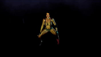 Fit slut jill valentine in revealing clothe shakes his ass in color show