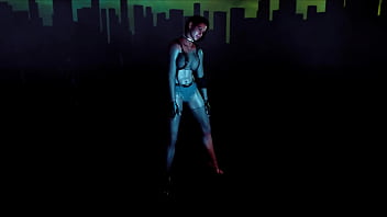 Fit slut jill valentine in revealing clothe shakes his ass in color show