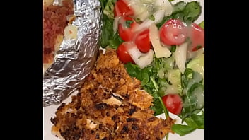 Ebony cums out of her ass while her parents are away