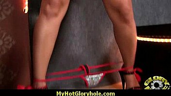 I sneak black bj as i fuck husband thrue gloryhole 10