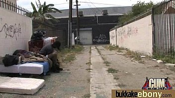 Ebony gets group cumshots 10