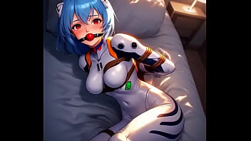 Rei ayanami tied by rope