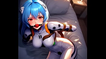 Rei ayanami tied by rope