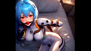 Rei ayanami tied by rope