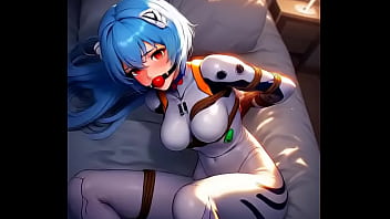 Rei ayanami tied by rope