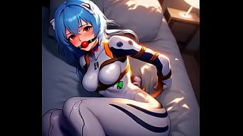Rei ayanami tied by rope