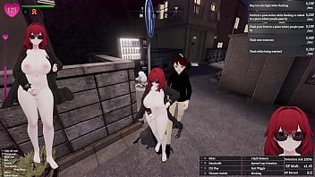 Secret flasher manaka walking in the city voyeur game