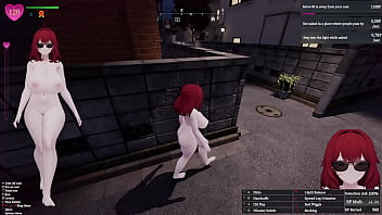 Secret flasher manaka walking in the city voyeur game