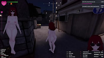 Secret flasher manaka walking in the city voyeur game