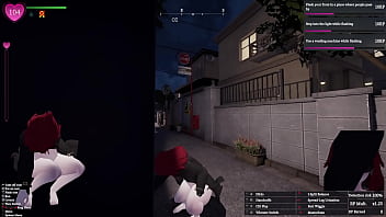 Secret flasher manaka walking in the city voyeur game