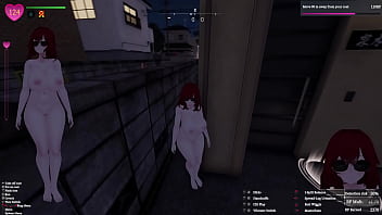 Secret flasher manaka walking in the city voyeur game