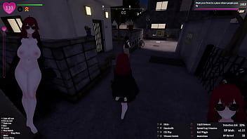 Secret flasher manaka walking in the city voyeur game