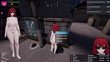 Secret flasher manaka walking in the city voyeur game