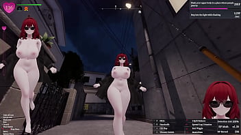 Secret flasher manaka walking in the city voyeur game