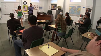 Getting on her knees and letting her tits hang loose as she bobs her head up and down the