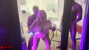 Shadow and logan tag team emily’s slit in raw fuck