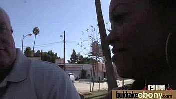 Ebony babe sucks too many white cocks 9