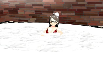 きょう 【眼鏡っ子】むっちり女子が泡風呂で隠しきれてないｗｗｗ【タオルなし】