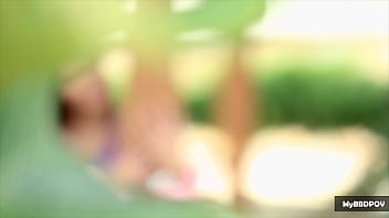 Bikini clad amirah adara pool side lesbo sex