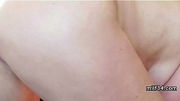 Horny big tit milf gives a hot blowjob