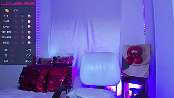 She plays with nipple clamps live her moans echoing as she stimulates herself