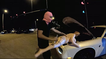 Redkey montana slams sex doll in public interracial