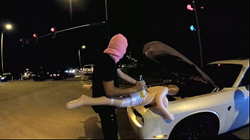 Redkey montana slams sex doll in public interracial