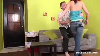 Teen girlfriend eva gets some hard dick in her pussy and ass