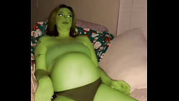 Pregnant mrs grinch looking for a who packing a big present don’t tell my husband