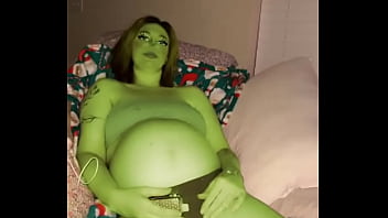 Pregnant mrs grinch looking for a who packing a big present don’t tell my husband