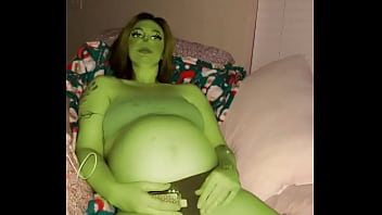 Pregnant mrs grinch looking for a who packing a big present don’t tell my husband