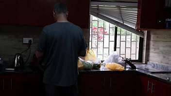 Fucking outside and then in kitchen