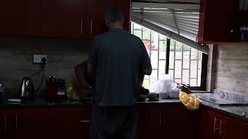 Fucking outside and then in kitchen