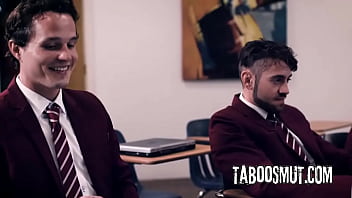 Blonde mature teacher getting gangbanged in the classroom