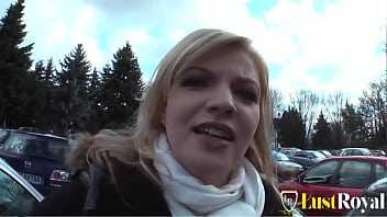 Seductive babe pleasing her smooth pussy with fingers