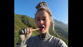 Brushing my teeth with this beautiful background what's your favorite way to start the day #morningroutine #bru