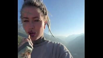 Brushing my teeth with this beautiful background what's your favorite way to start the day #morningroutine #bru