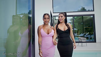 Outdoor gangbang 9 guys fuck 2 sluts in lingerie with anal and dp