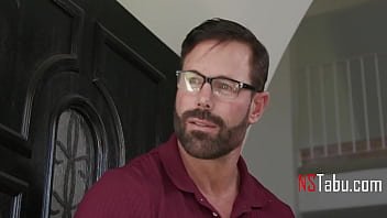 Tiny student affair for large muscular teacher