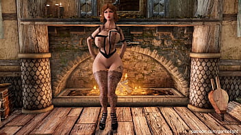 Girl strips and dances in skyrim