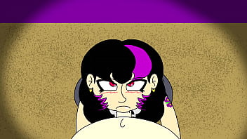 Gothic Gal Gives Head To Lucky Nerd thumbnail