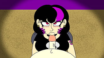 Gothic gal gives head to lucky nerd Gothic gal gives head to lucky nerd