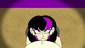 Gothic gal gives head to lucky nerd Gothic gal gives head to lucky nerd