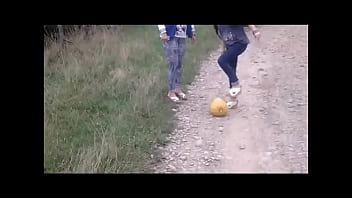 Food and object crushed outdoors