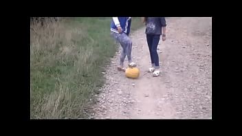 Food and object crushed outdoors